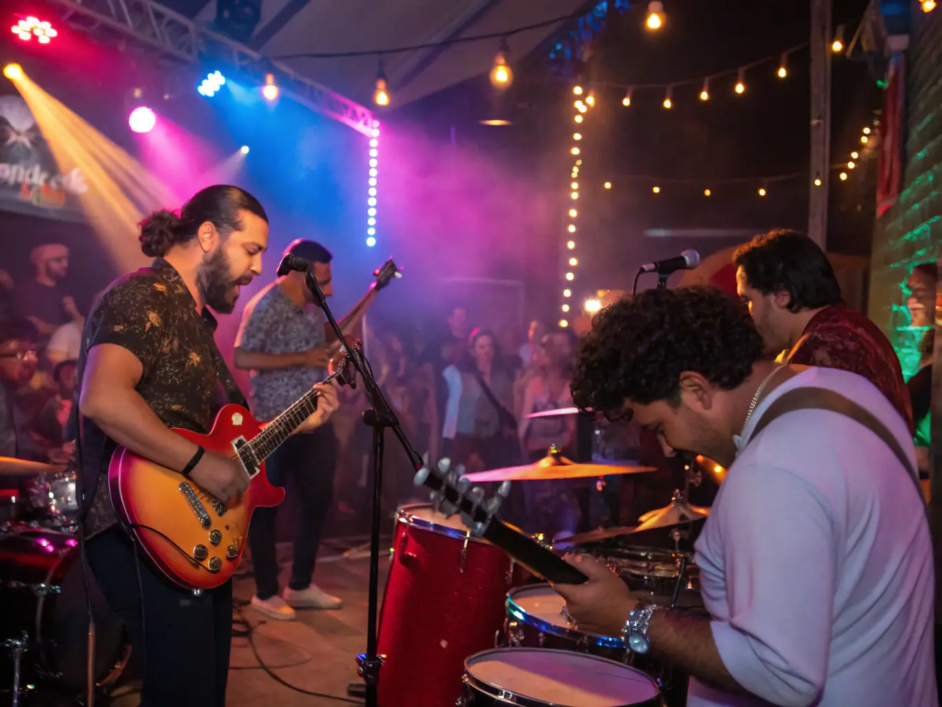 A photograph capturing a live concert performance by LYRE DECAZEVILLOISE, showcasing the energy and excitement of the event.